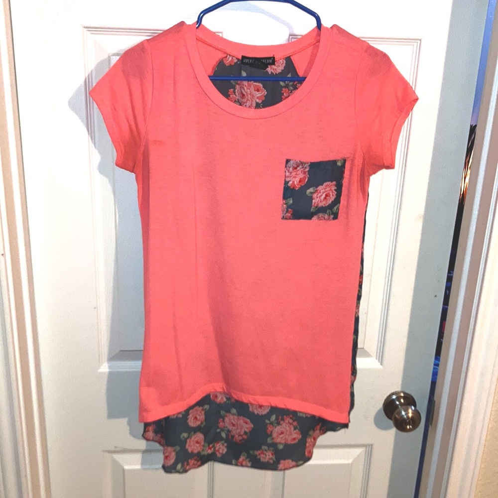 Hot Pink and Floral Top - Medium